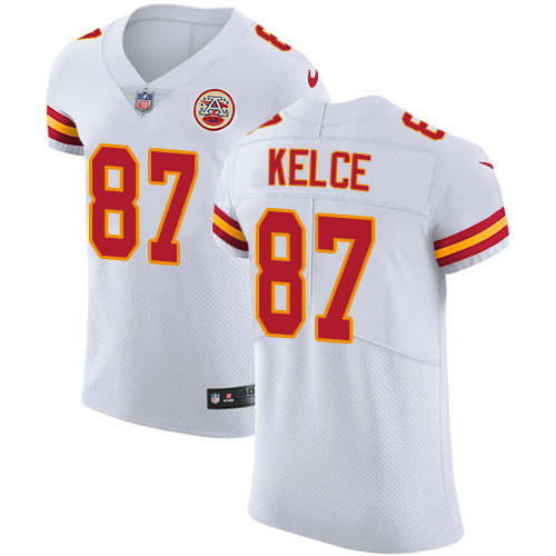 Nike Chiefs #87 Travis Kelce White Men's Stitched NFL Vapor Untouchable Elite Jersey